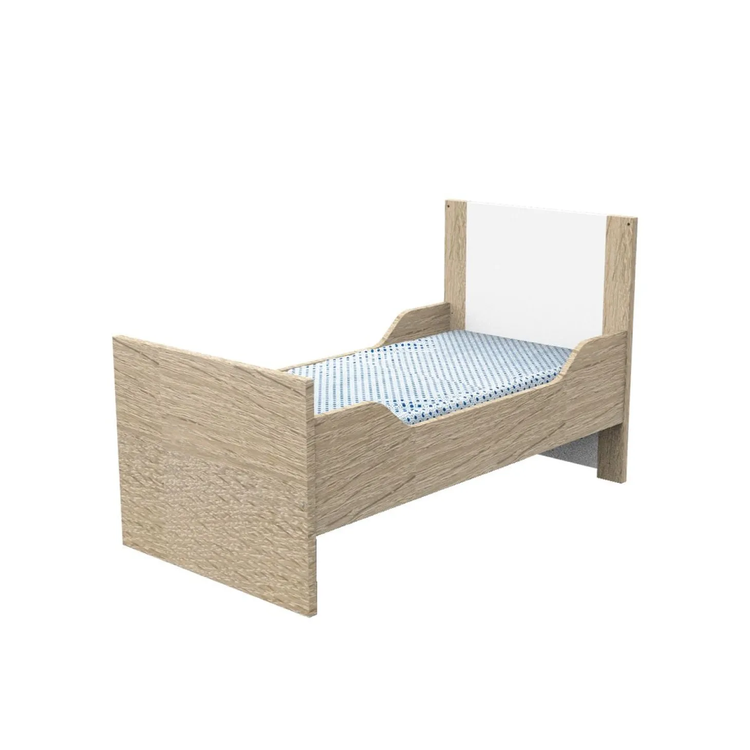 Sauthon Little big bed Antonin Chêne Noisette Et Blanc 70x140 cm