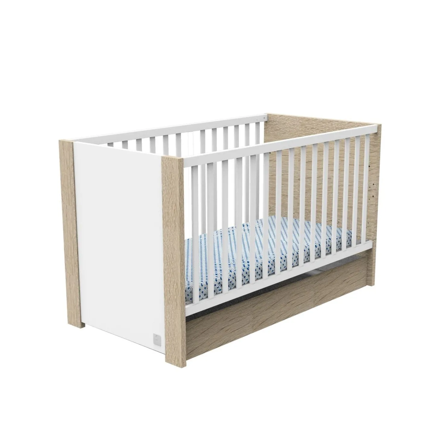 Sauthon Little big bed Antonin Chêne Noisette Et Blanc 70x140 cm