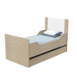 Sauthon Little big bed Antonin Chêne Noisette Et Blanc 70x140 cm