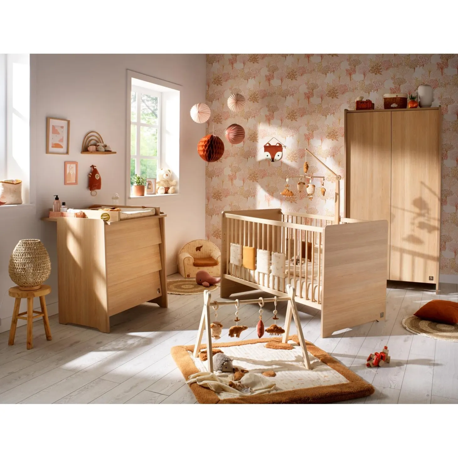 Sauthon Little big bed cannelle Chêne Miel - Hêtre Vernis Naturel 70x140 cm