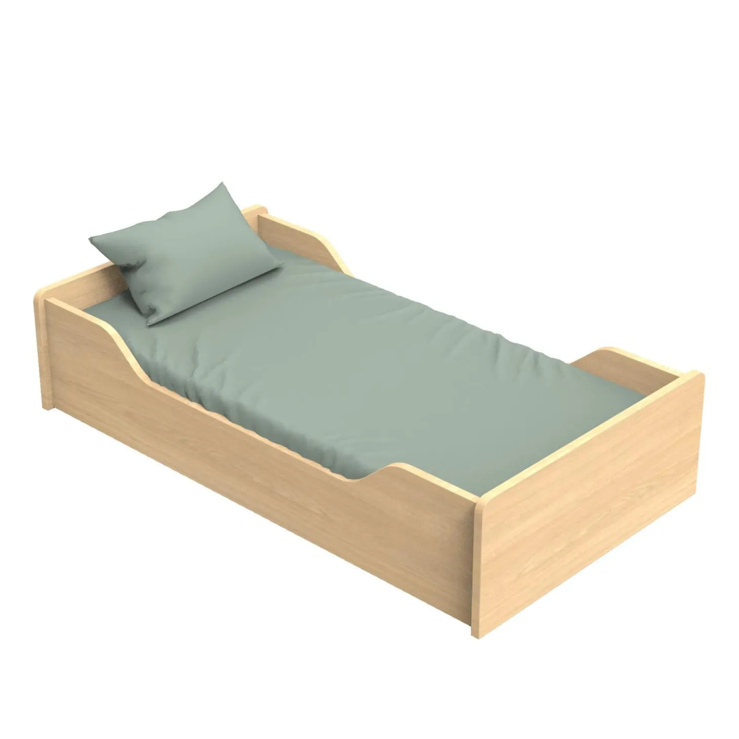 Sauthon Little big bed cannelle Chêne Miel - Hêtre Vernis Naturel 70x140 cm