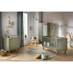 Sauthon                    Little big bed Eléonore    Kaki - Chêne Doré            70x140 cm