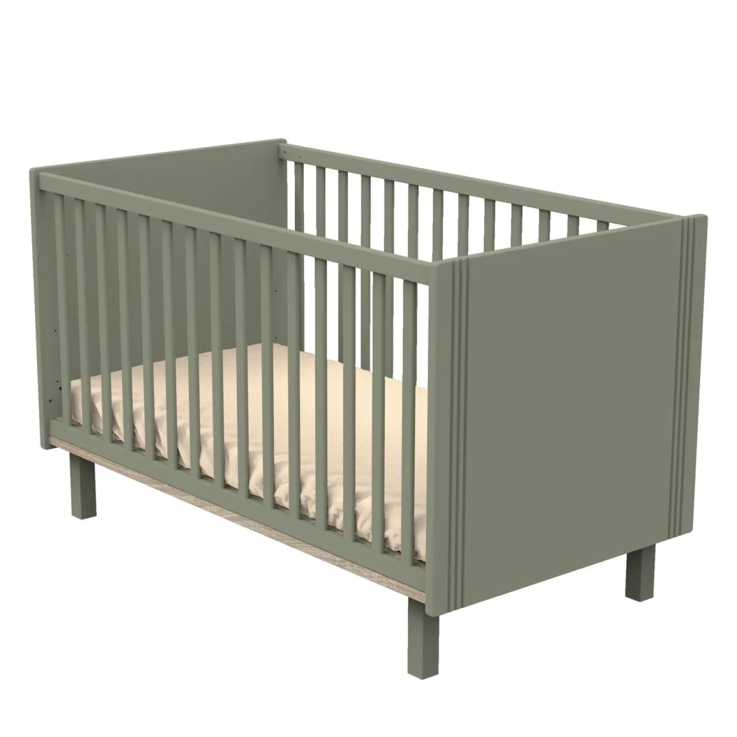 Sauthon Little big bed Eléonore Kaki - Chêne Doré 70x140 cm