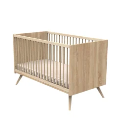 Sauthon Little big bed Seventies Chêne Doré - Hêtre Vernis Naturel 70x140 cm