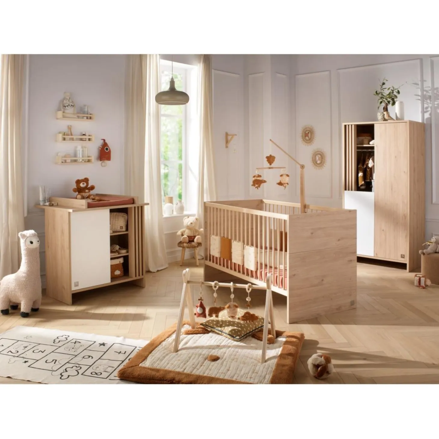 Sauthon Little big bed Tokyo Chêne Suave - Hêtre Vernis Naturel 70x140 cm