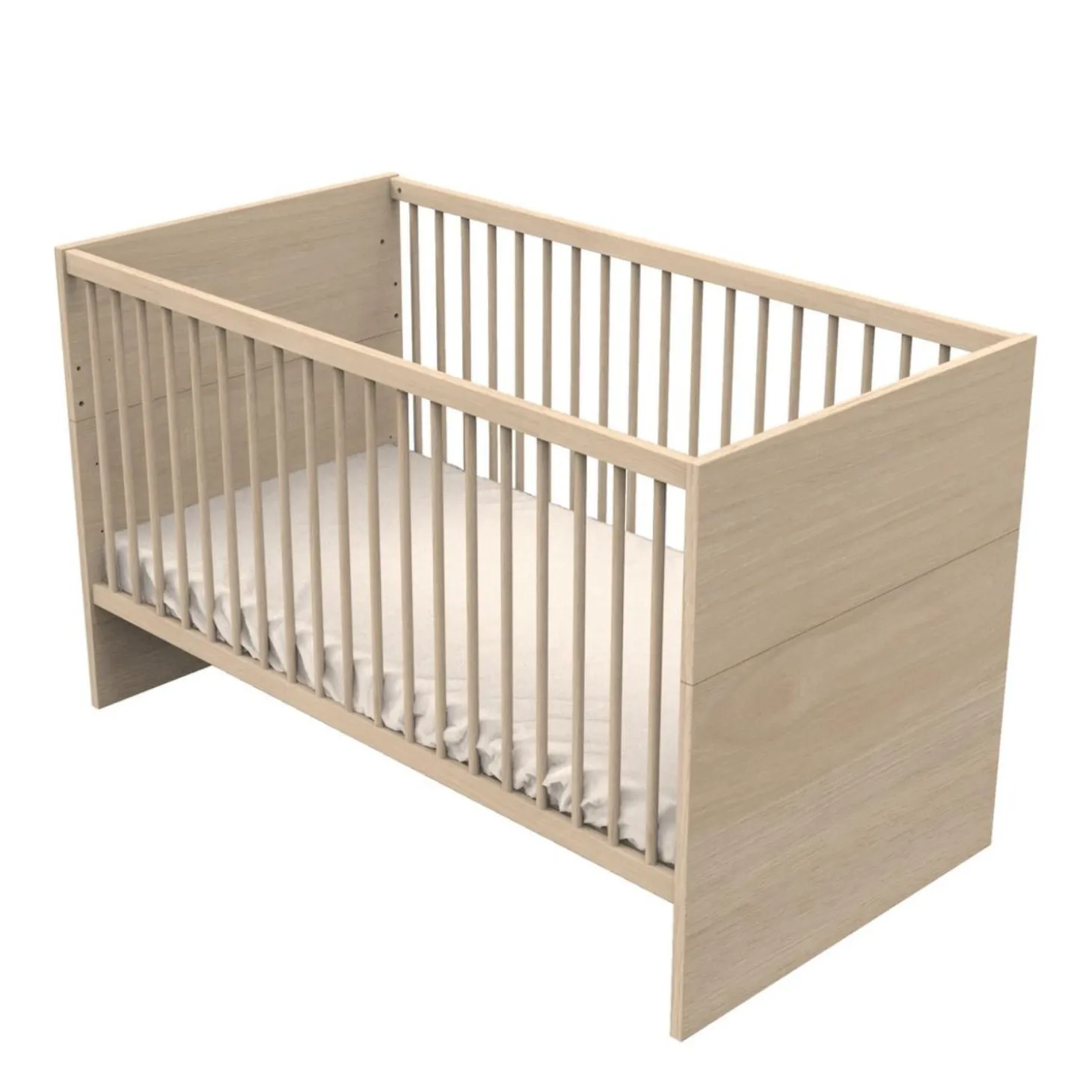 Sauthon Little big bed Tokyo Chêne Suave - Hêtre Vernis Naturel 70x140 cm