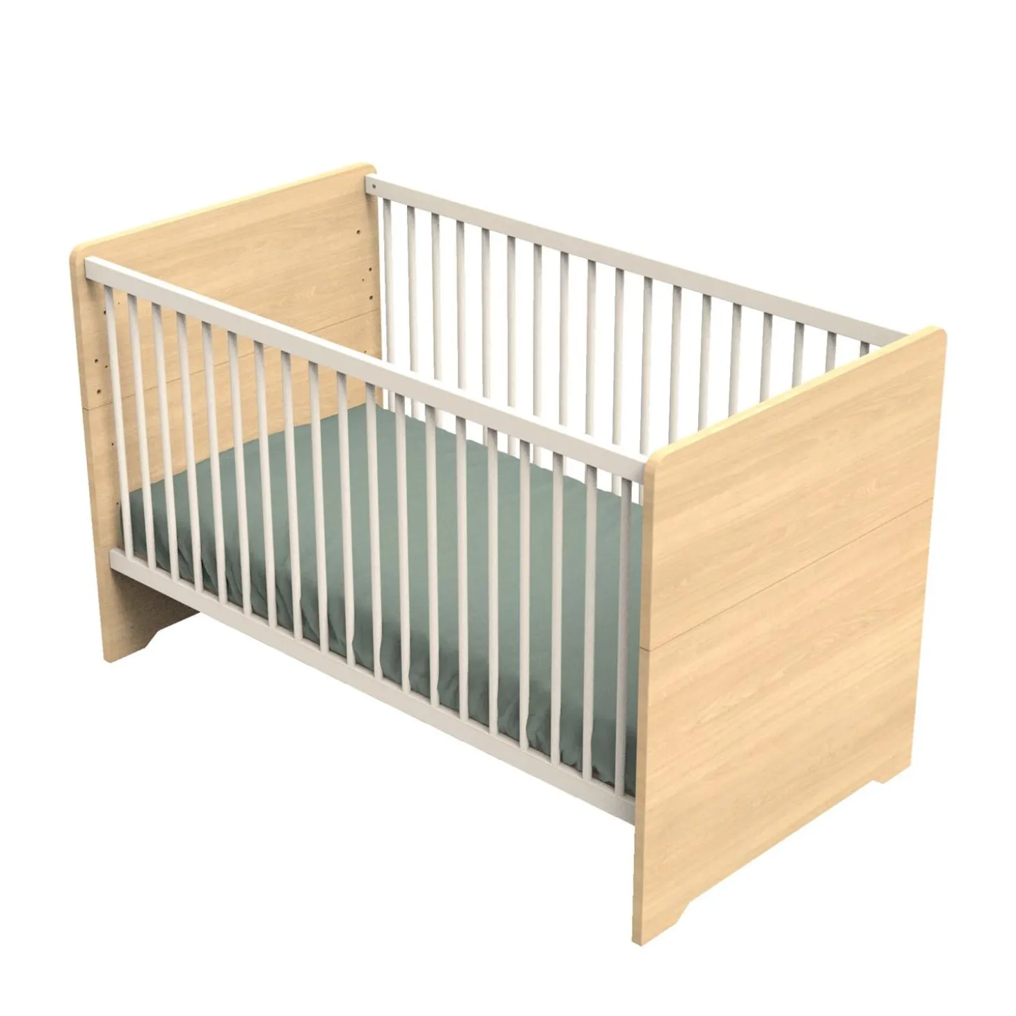 Sauthon Little big bed vanille Chêne Miel - Meringue 70x140 cm