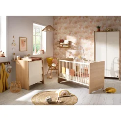 Sauthon Little big bed vanille Chêne Miel - Meringue 70x140 cm