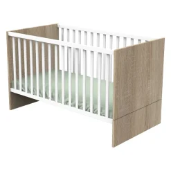 Sauthon LITTLE BIG BED 140 x 70 ROSE Chêne Doré - Blanc Lin 70x140 cm