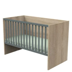 Sauthon                    Lit 140x70 évolutif en 90x190 et 140x190 Nova    Chêne Doré - Gris Volcan            70x140 cm
