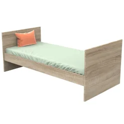 Sauthon                    Lit 140x70 évolutif en 90x190 et 140x190 Nova    Chêne Doré - Gris Volcan            70x140 cm