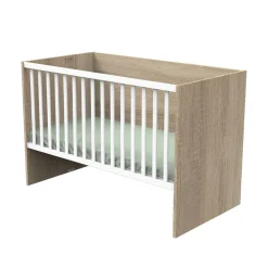 Sauthon Lit 140x70 évolutif en 90x190 et 140x190 Nova Chêne Doré - Blanc Lin 70x140 cm