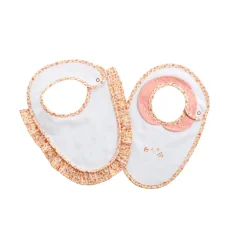 Sauthon                    Lot de 2 bavoirs jersey et popeline Esmee    Blanc