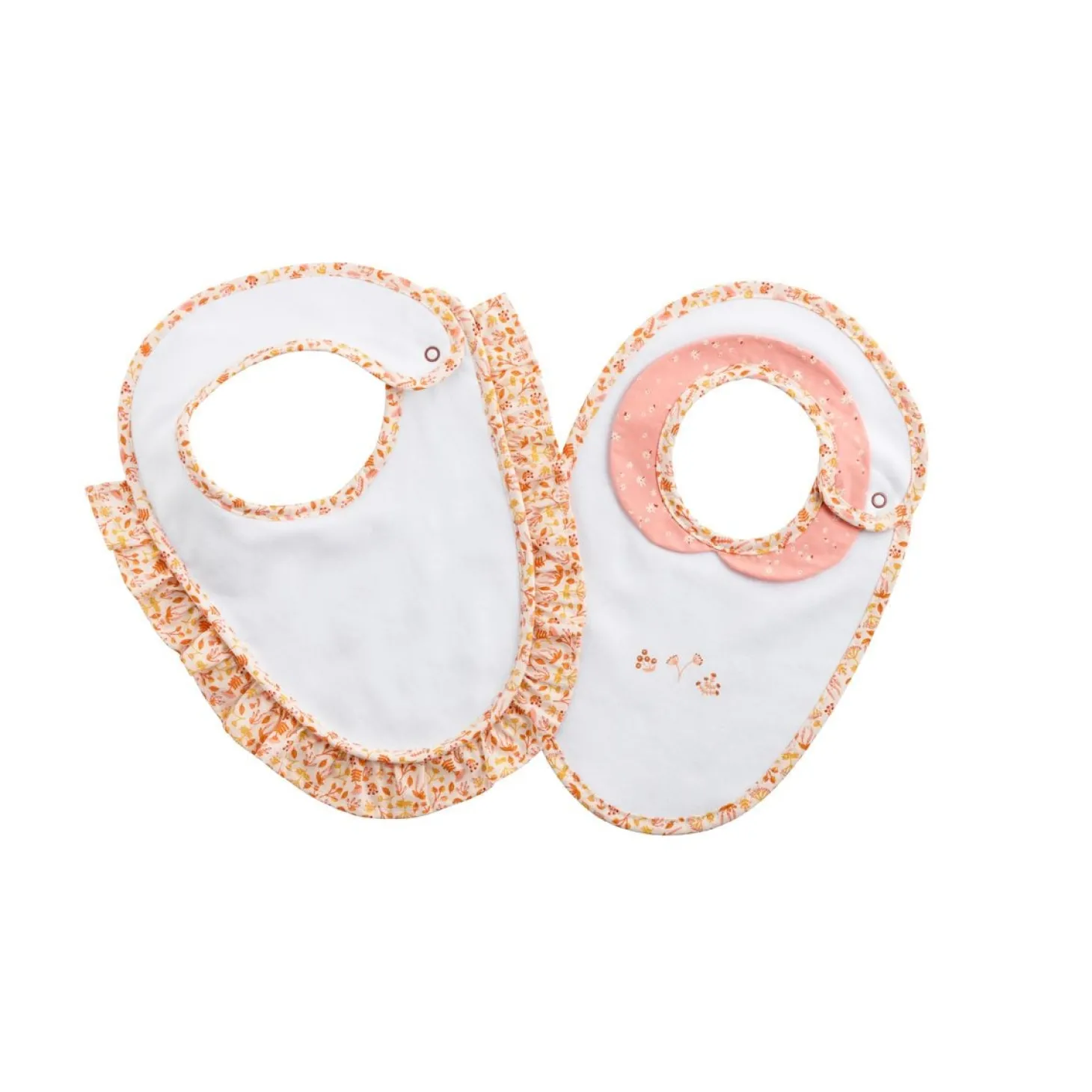 Sauthon Lot de 2 bavoirs jersey et popeline Esmee Blanc