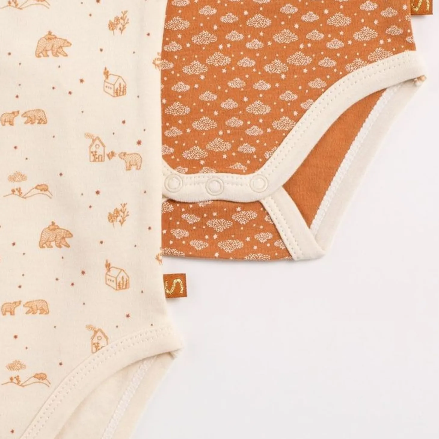Sauthon Lot de 3 bodies manches courtes Orsino Beige 3 mois