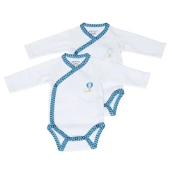 Sauthon Lot de 2 bodies Pluche et Pompon Mixte 3 mois