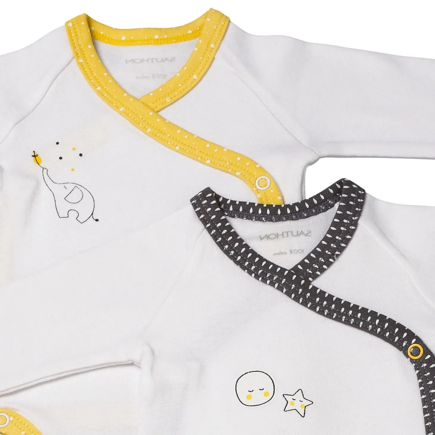 Sauthon Lot de 2 bodies Pluche et Pompon Mixte 1 mois