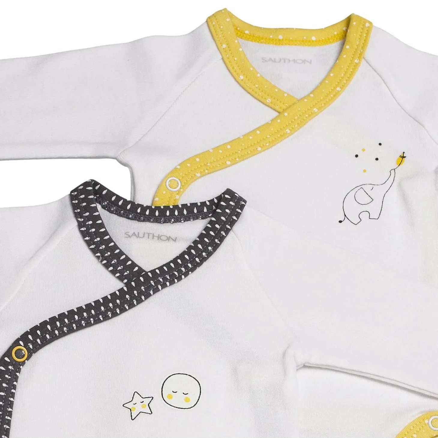 Sauthon Lot de 2 bodies Pluche et Pompon Mixte 1 mois