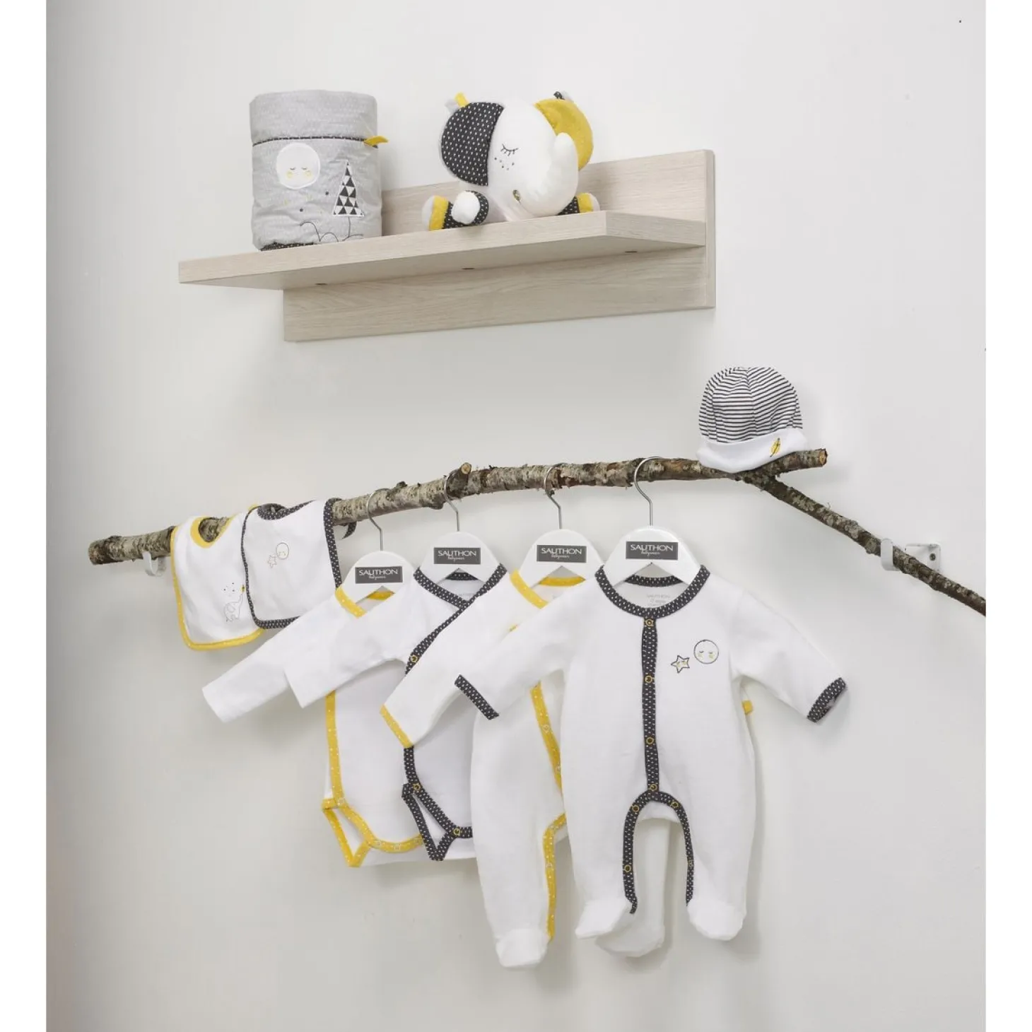 Sauthon Lot de 2 bodies Pluche et Pompon Mixte 1 mois