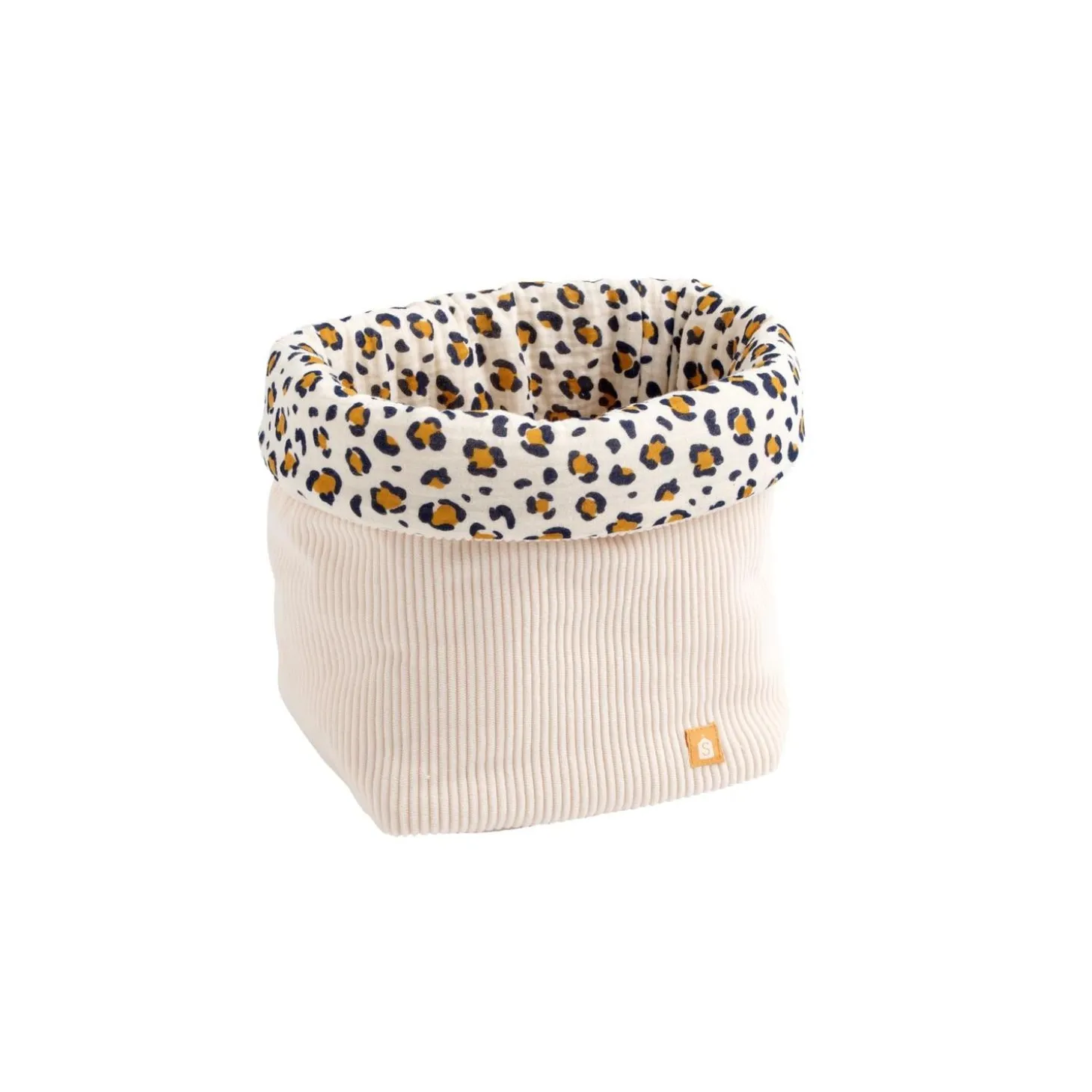 Sauthon Lot de 2 Panières Léopard Ecru/Noir/Caramel