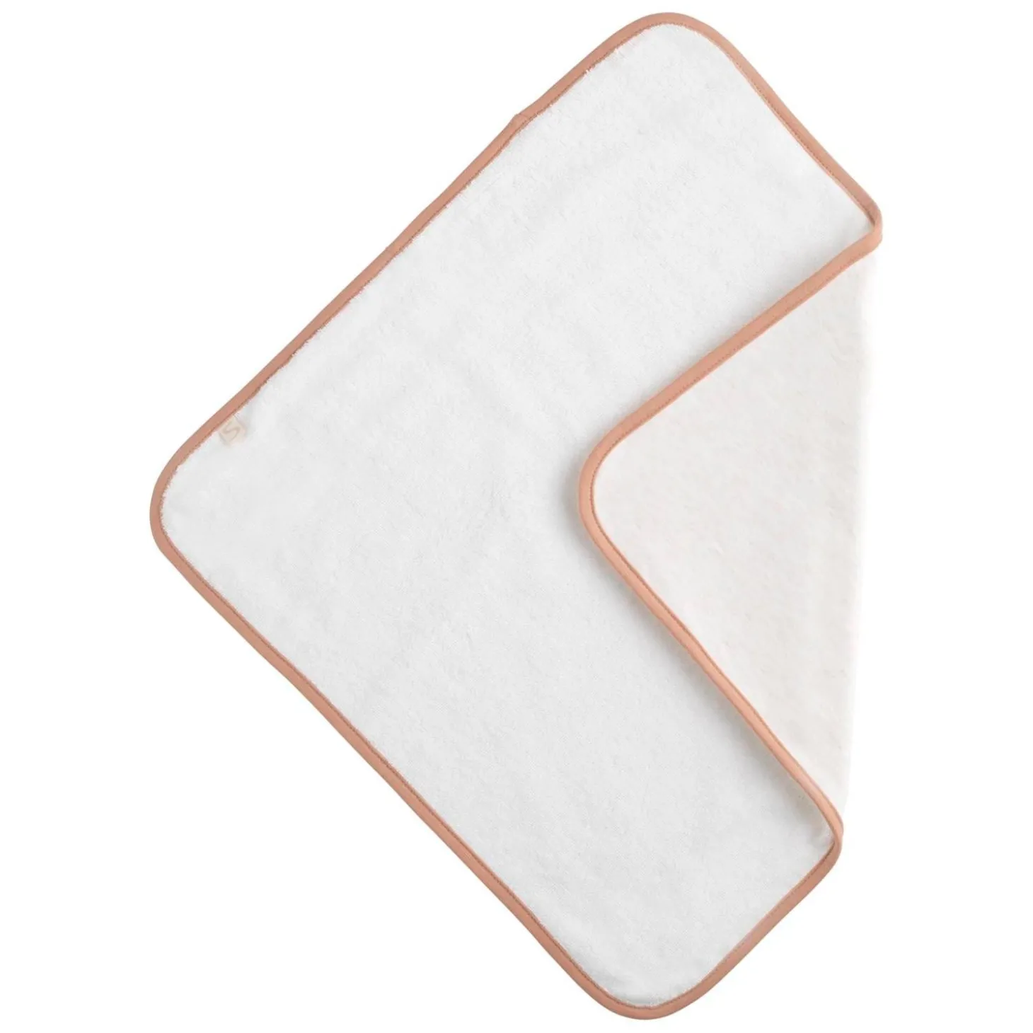 Sauthon Matelas à langer + Serviette Petit Coeur Beige Chiné/Rose Poudré