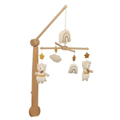 Sauthon                    Mobile Musical Bois Léopard    Beige Chiné - Ocre