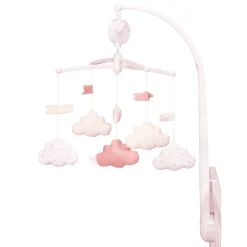 Sauthon Mobile musical Lily rose Rose Poudré - Blanc