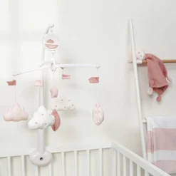 Sauthon                    Mobile musical Lily rose    Rose Poudré - Blanc