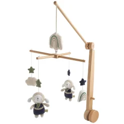 Sauthon                    Mobile Musical Petit Nuage    Beige Chiné/Bleu Orage/Vert Olive