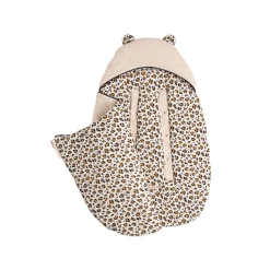 Sauthon Nid d'ange 5 attaches Leopard Ecru/Noir/Caramel 0-6 mois