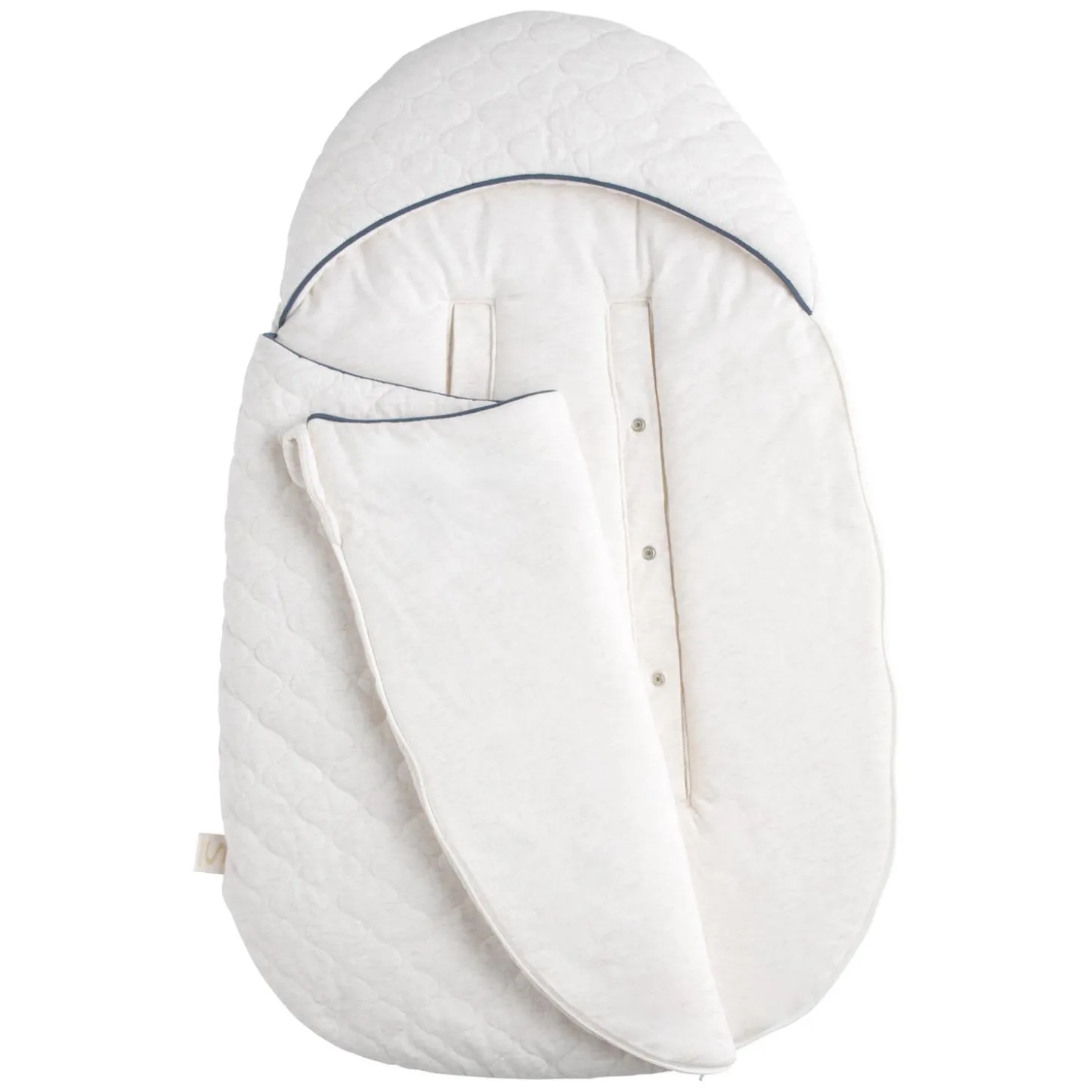 Sauthon Nid d'ange 5 Attaches Petit Nuage Beige Chiné/Bleu Orage 0-6 mois