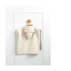 Sauthon Poncho Chaud Léopard Ecru/Noir/Caramel