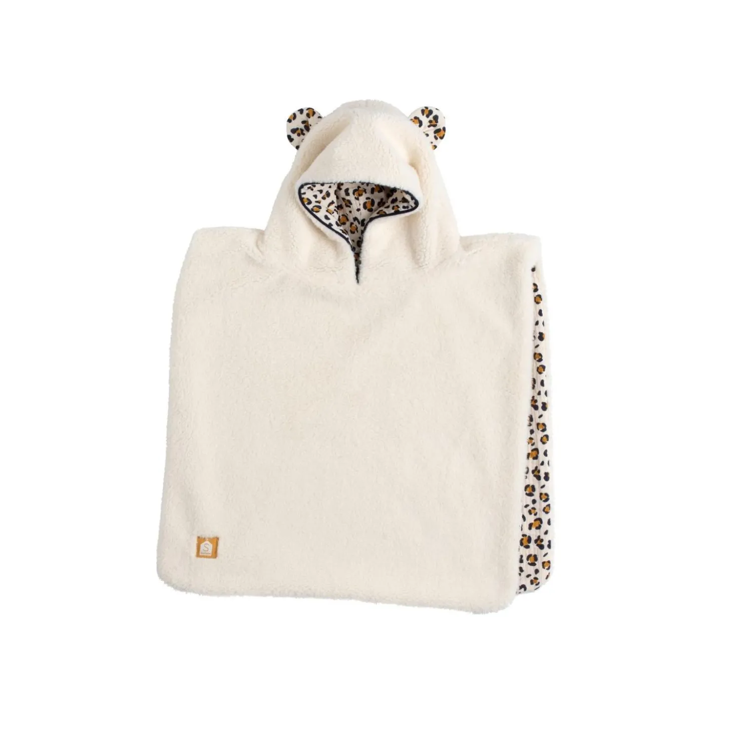 Sauthon Poncho Chaud Léopard Ecru/Noir/Caramel