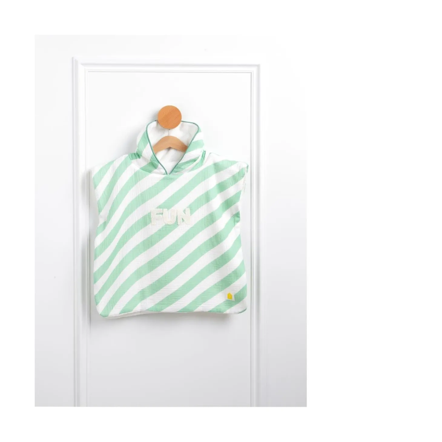 Sauthon Poncho de Bain Pop Vert Menthe / Vanille