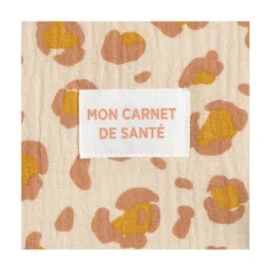 Sauthon                    Protège Carnet de Santé Léopard Petit Chou    Ecru/Caramel/Vieux Rose