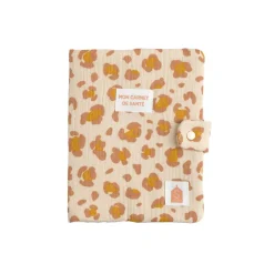 Sauthon Protège Carnet de Santé Léopard Petit Chou Ecru/Caramel/Vieux Rose