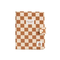 Sauthon                    Protège Carnet de Santé Damier Petit Chou    Ecru/Caramel