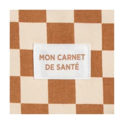 Sauthon                    Protège Carnet de Santé Damier Petit Chou    Ecru/Caramel