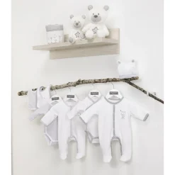 Sauthon Pyjama velours blanc-lune Celeste 3 mois