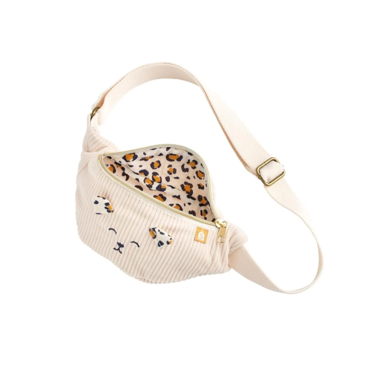 Sauthon Sac Banane Enfant Léopard Ecru/Noir/Caramel