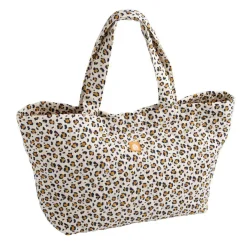 Sauthon Sac Cabas Léopard Ecru/Noir/Caramel