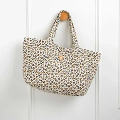 Sauthon Sac Cabas Léopard Ecru/Noir/Caramel