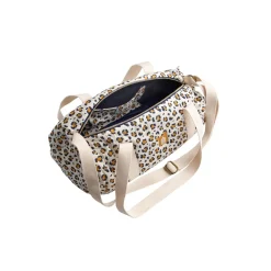 Sauthon Sac Polochon Enfant Leopard Ecru/Noir/Caramel