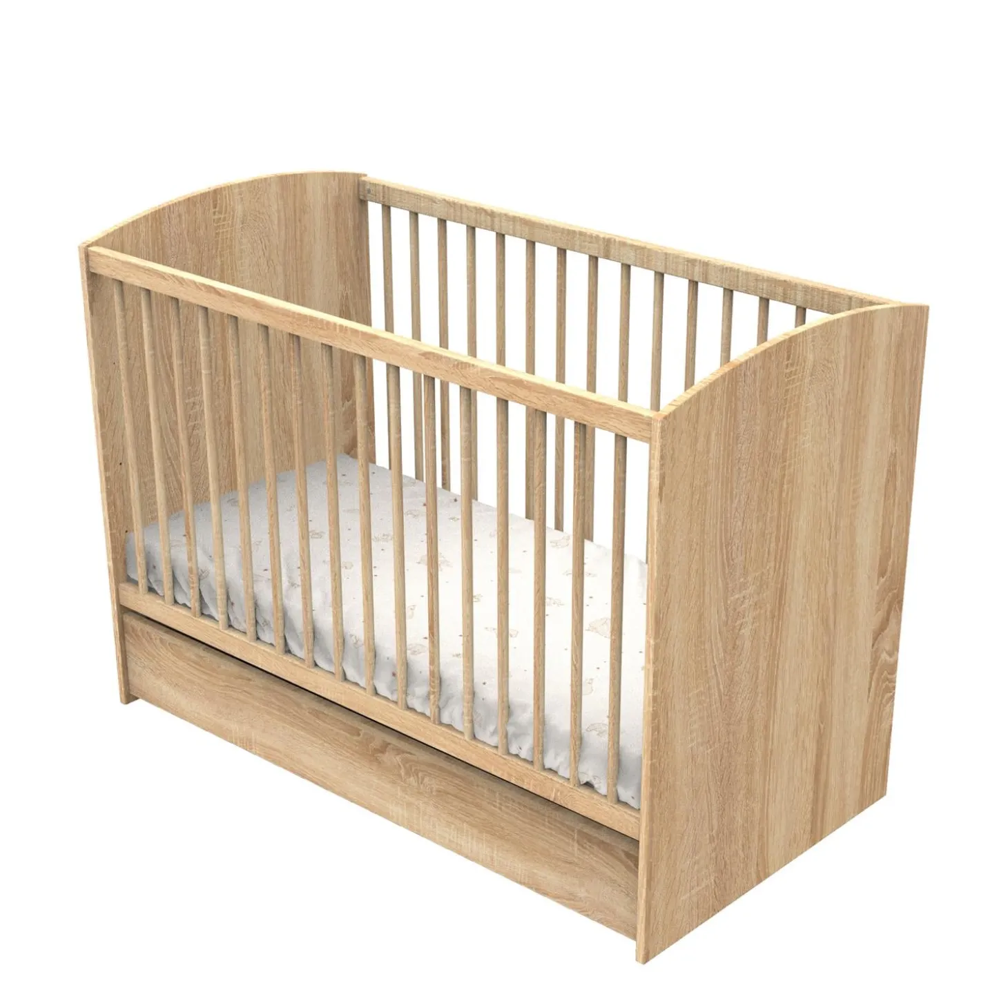 Sauthon Tiroir de lit Azur Chêne Doré - Blanc 60x120 cm