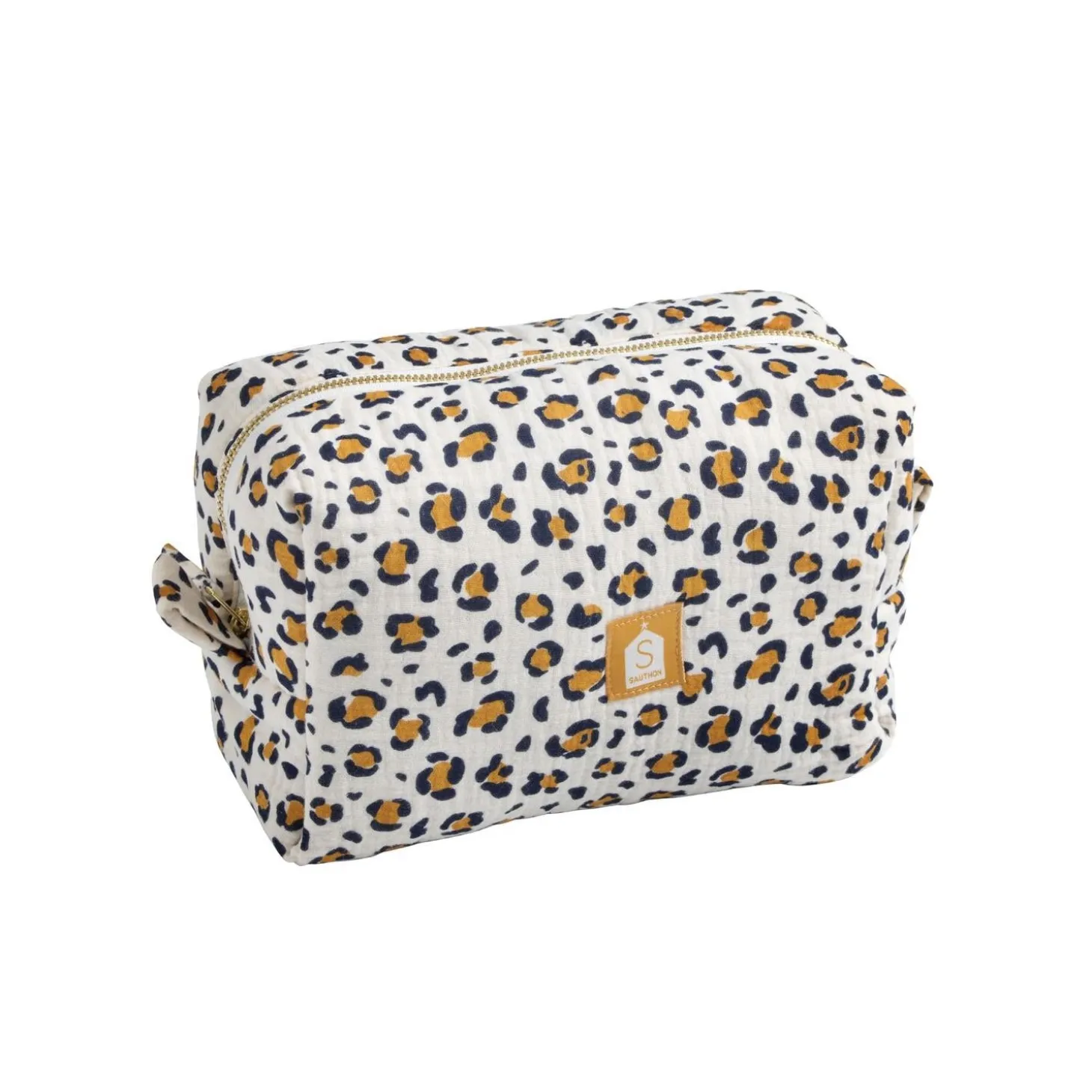 Sauthon Trousse de Toilette Motif Léopard Leopard Ecru/Noir/Caramel
