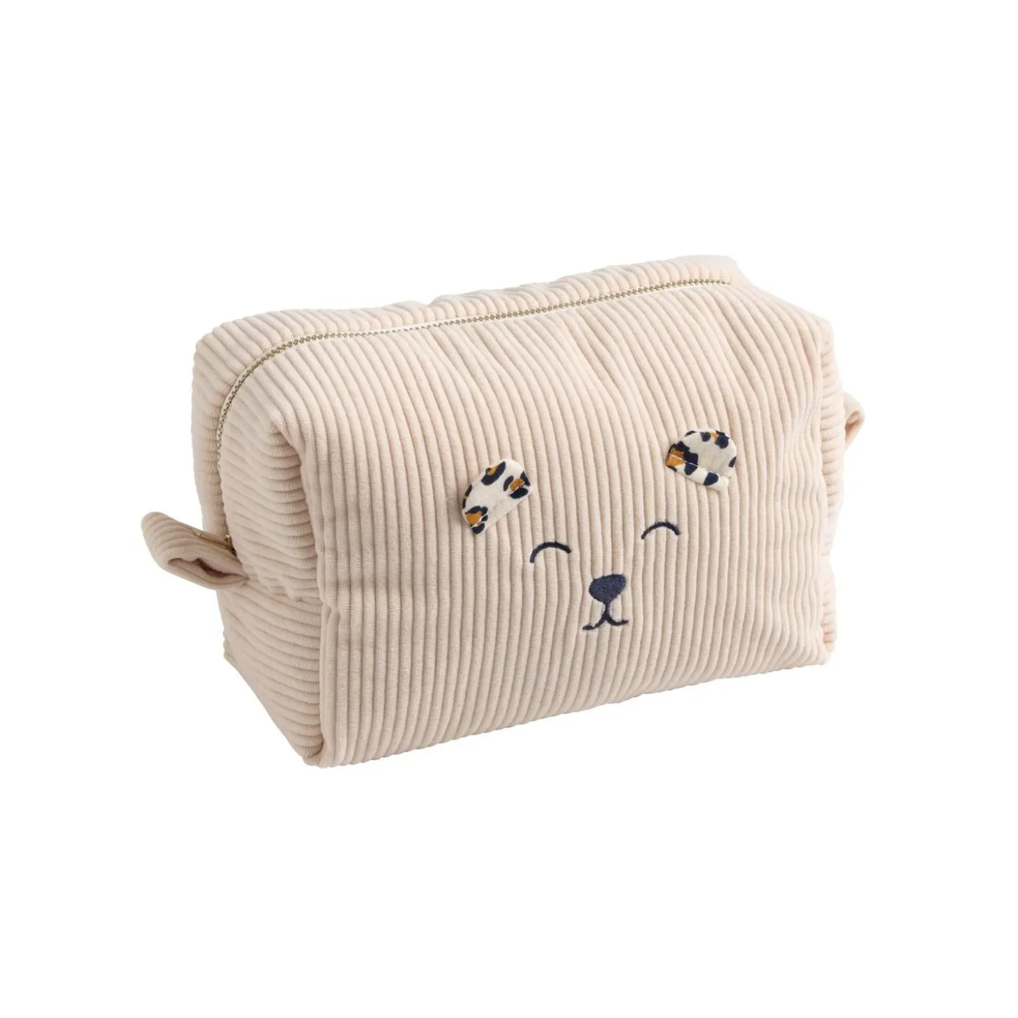 Sauthon Trousse de Toilette Velours Léopard Ecru/Noir/Caramel