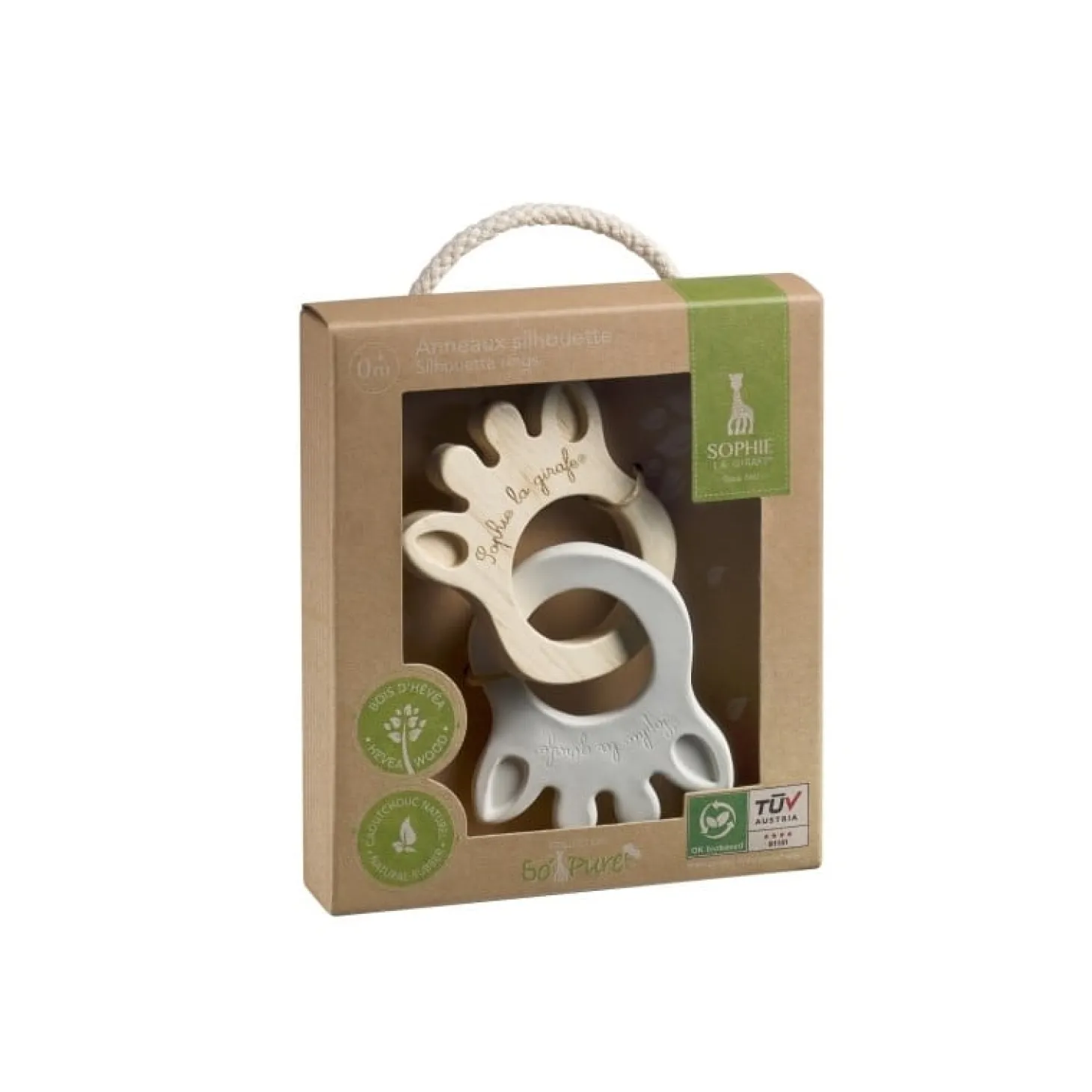 Sophie la girafe Anneaux silhouette Rubber & Wood