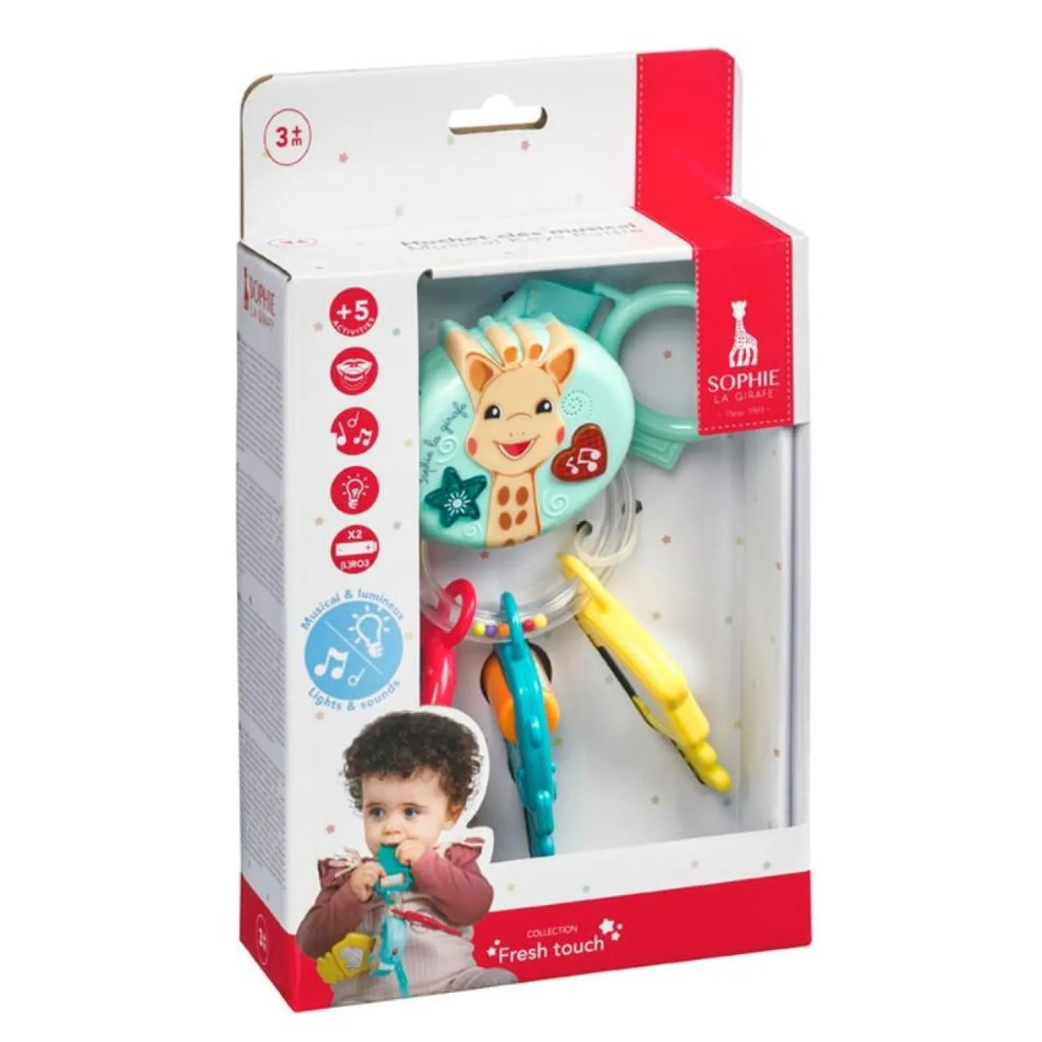 Sophie la girafe Hochet clés musical Multicolore