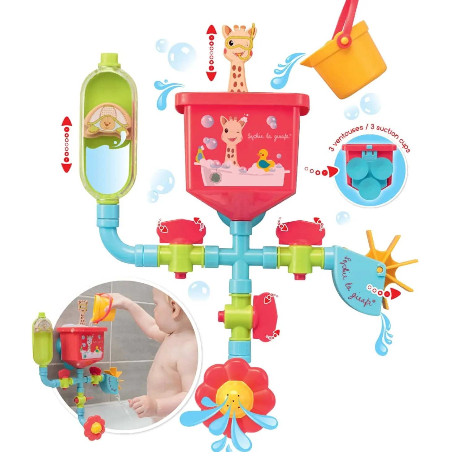 Sophie la girafe Jouet de bain Tuyaux folies