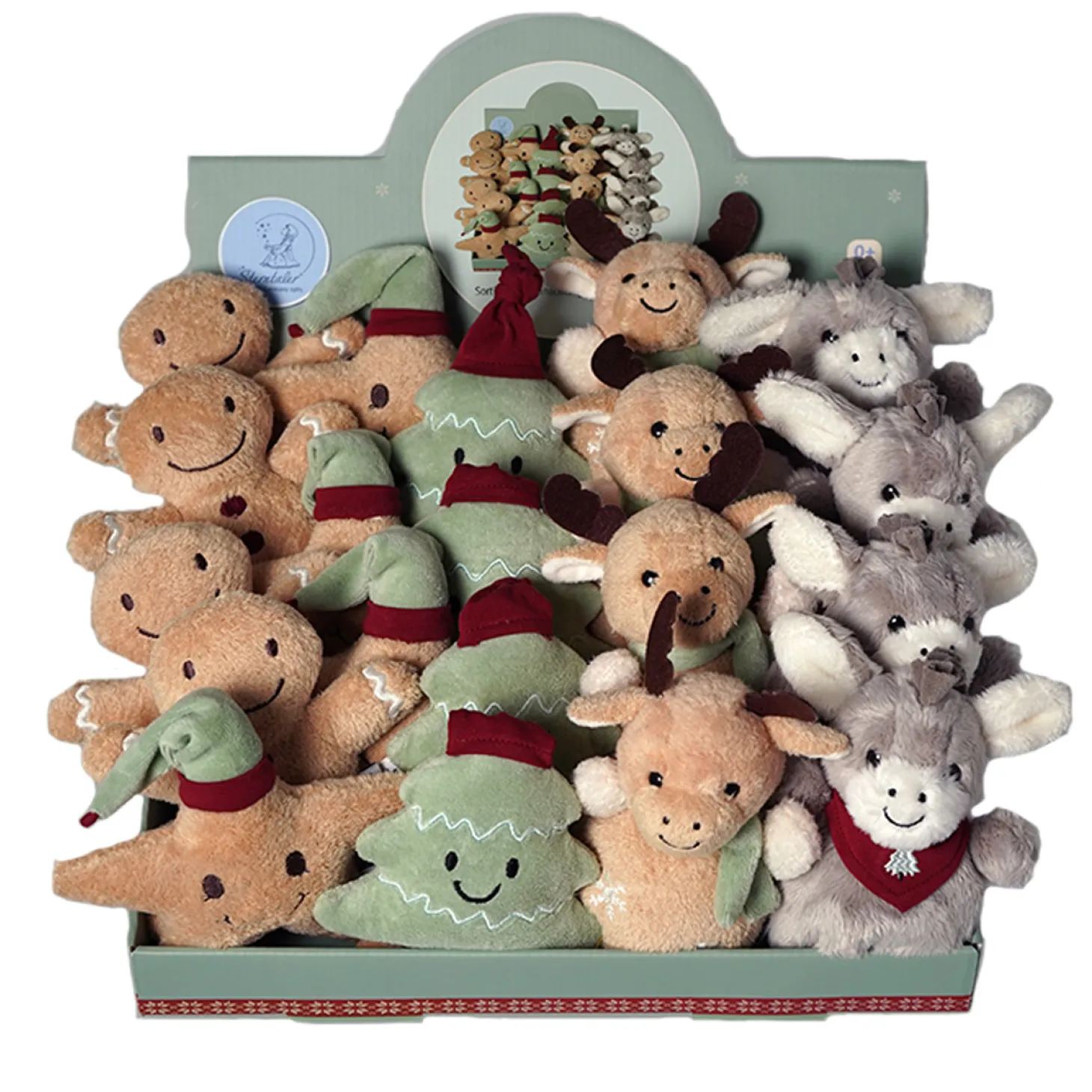 Sterntaler Présentoir mini peluches de Noël 20 pièces Multicolore 27,5 cm